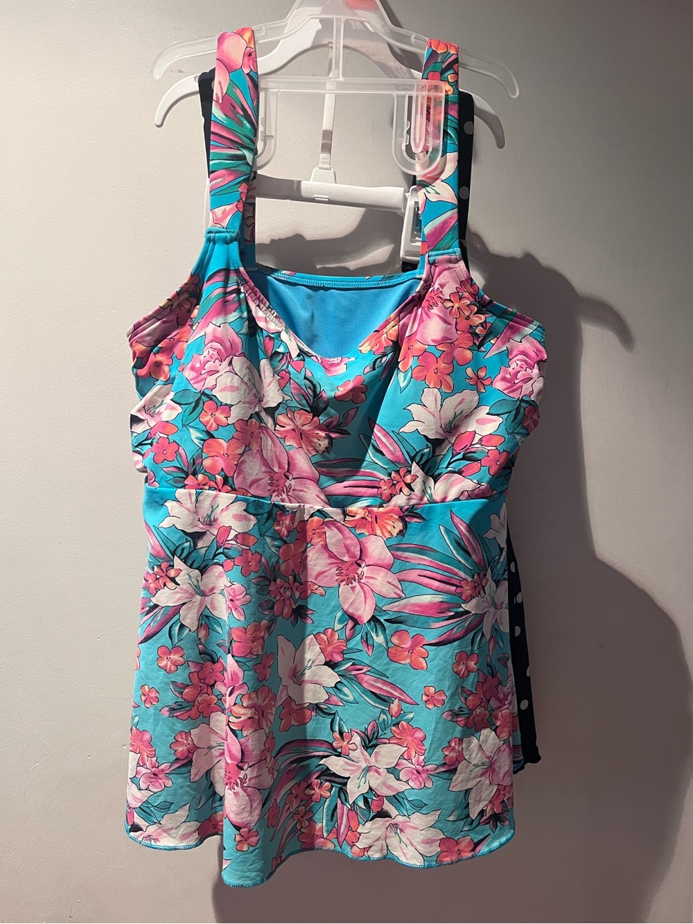 Land’s End Floral Tankini top - Turquoise & Pink size M (10/12)